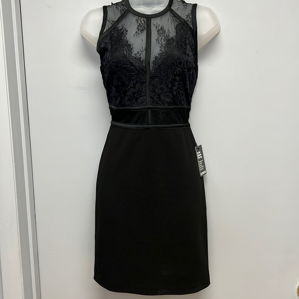 NWT Express Lace Bodice Sleeveless Mini Dress